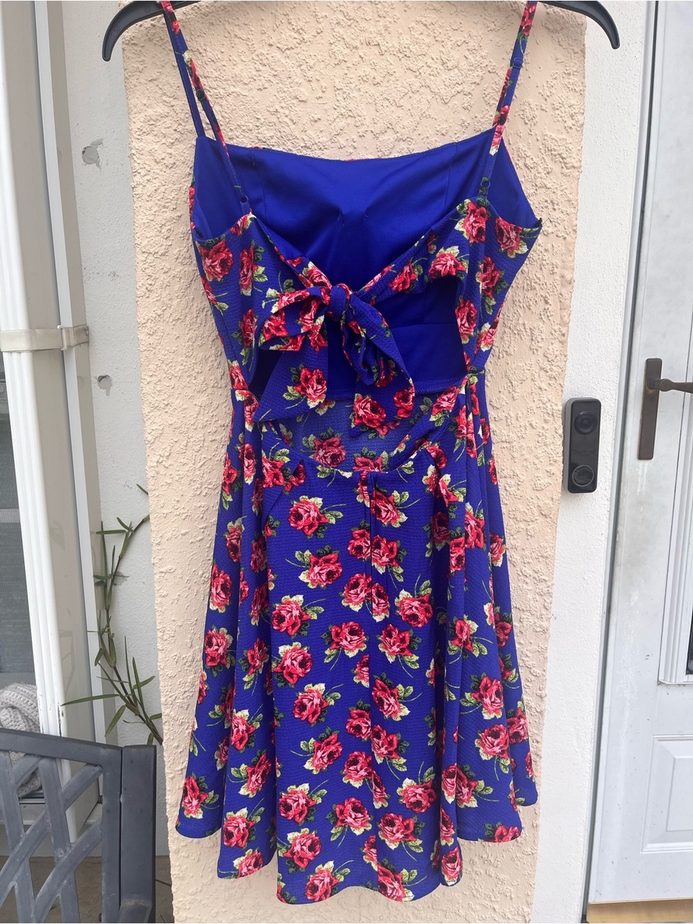 Darlin Royal Blue Floral Skater Dress - Size Junior's 1/2 - Picture 11 of 12
